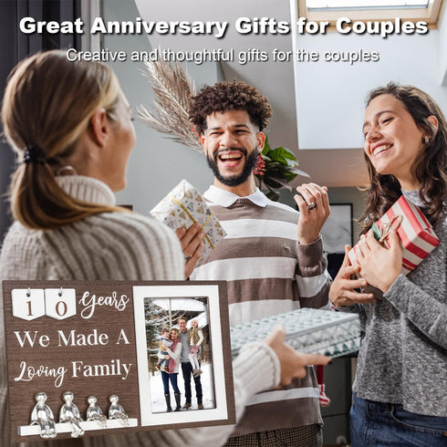 10 Year Tin Anniversary Personalized Anniversary for Couples Aluminum Family Tree Decor Picture Frame Keepsake